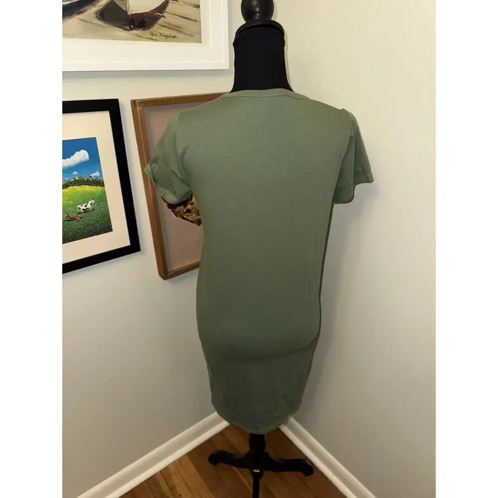 J. Crew Green T Shirt Dress Casual Everyday Comfort XXS Prep Travel Relaxed